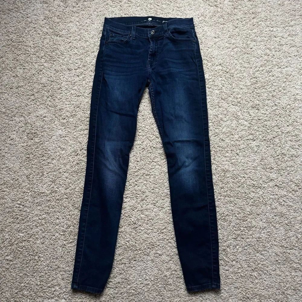 7 For All Mankind Skinny Jeans Dark Wash Size 27